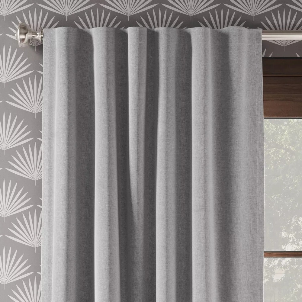 ⚡️ 1pc 50"W x 84"L Blackout Aruba Linen Window Curtain Panel By Threshold ~ Gray